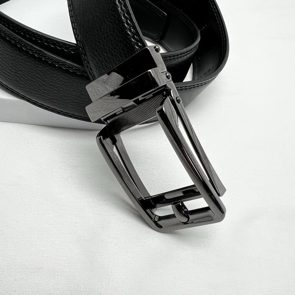 Men's Dress Belt Ratchet Belt Black Leather 1 1/4" Comfort Click NWOT - Picture 2 of 8